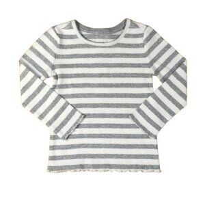Gymboree Girl's Gray and White Stripes Long Sleeve Shirt, Size 12-18M